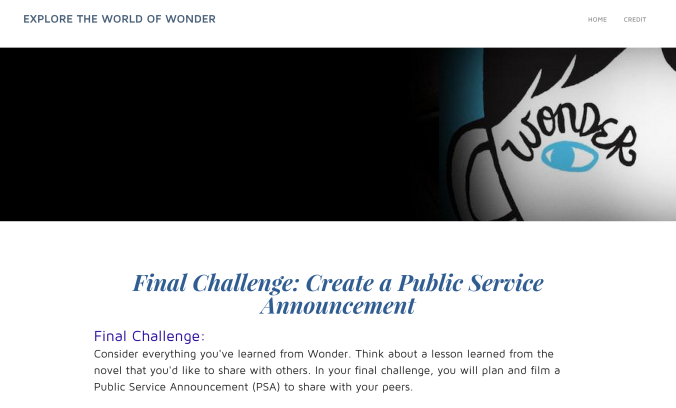 Final Wonder WebQuest Challenge