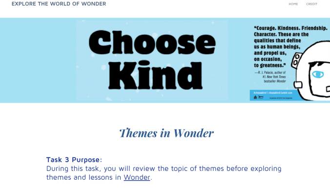 Wonder WebQuest Task 3
